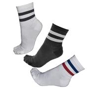 vitsocks Women's Sports 85% BAMBOO Crew Tennis Socks (3 PAIRS) Striped & Plain Thin Athletic American Tube Skate, multipack 1, 2.5-5.5