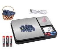 VITSOL Stainless Steel Dual Platform Digital Kitchen and Food Scale, with Two Precision 1g/0.05oz & 0.01g/0.0005oz, Max Capacity 22lb/10kg, Tare Function, Units Conversions, LCD with Backlit