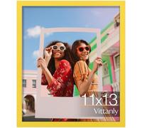 Vittanly 11x13 Picture Frame, Engineered Wood with Shatter Resistant Plexiglass, Photo Frames for Wall Mounting, Yellow, 1 Pack