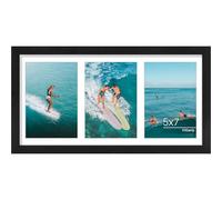 Vittanly 8x16 Collage Picture Frame, Displays 3Pcs 5x7 Pictures with Mat or 1Pc 8x16 without Mat, Picture Frames Collage Wall Decor for Horizontal or Vertical Display, Black, 1 Pack