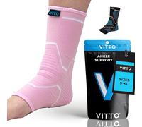 VITTO Ankle Support for Sprained Ankle, Arthritis, Joint Pain, Strains, Injury, Recovery, Rehab, Sports - Multi Zone Compression Sleeve (M, Pink)