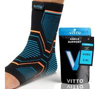 VITTO Ankle Support for Sprained Ankle, Arthritis, Joint Pain, Strains, Injury, Recovery, Rehab, Sports - Multi Zone Compression Sleeve (XL)