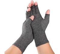 VITTO Anti-Arthritis Gloves Women & Men - Compression Gloves for Arthritis Pain Relief, Carpal Tunnel, Injuries - Fingerless Gloves for Women & Fingerless Gloves for Men (Medium, Grey)