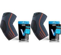 VITTO Elbow Support for Men & Women - Compression Sleeve for Tendonitis, Arthritis, Injury - Tennis Elbow Support Strap, Elbow Sleeves for Weightlifting (M, Grey, Single) (Pack of 2)