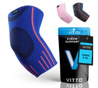 VITTO Elbow Support for Men & Women - Compression Sleeve for Tendonitis, Arthritis, Injury - Tennis Elbow Support Strap, Arm Sleeves for