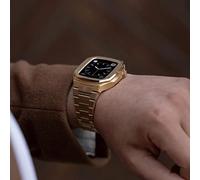 Vittori - Luxury Stainless Steel Protective Case With Band Combo For Apple Watch Series 6 SE 5 44mm Compatible With Applewatch watch 7 45mm (40mm - Apple Watch Series 5/6/SE - 40mm, Gold)