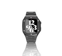 Vittori - Luxury Stainless Steel Protective Case With Band Combo For Apple Watch Series 6 SE 5 44mm Compatible With Applewatch watch 7 45mm (44mm - Apple Watch Series 5/6/SE - 44mm, Black)