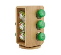 Vittoria 6 Bottles Bamboo Wood Revolving Spice Rack Premier Housewares Natural One Size