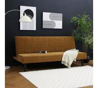 Vittoria Click Clack Sofa Bed In Premium Textured Linen 3 Seater Brown