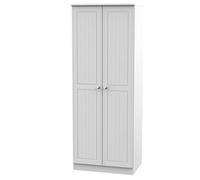 War080G Vittoria Ready Assembled Contemporary Matt Grey Tall Double Wardrobe (H)1970mm (W)740mm (D)530mm