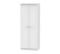 Vittoria Ready Assembled Contemporary Matt White Tall Double Wardrobe (H)1970mm (W)740mm (D)530mm