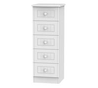 Vittoria Ready Assembled High Gloss White 5 Drawer Chest (H)1075mm (W)395mm (D)415mm