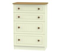 Welcome Furniture Ready Assembled Tilly 3 Drawer Deep Chest Cream, Cream