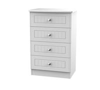 Vittoria Ready Assembled Matt Grey 4 Drawer Midi Chest (H)885mm (W)580mm (D)415mm
