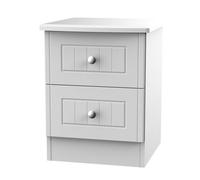 Vittoria Ready Assembled Matt Grey No Effect 2 Drawer Compact Bedside Table (H)505mm (W)395mm (D)415mm