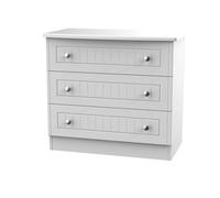 Vittoria Ready Assembled Matt Grey 3 Drawer Chest (H)695mm (W)765mm (D)415mm