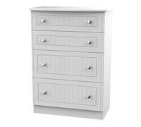 Vittoria Ready Assembled Matt Grey No Effect 4 Drawer Deep Chest (H)1075mm (W)765mm (D)415mm