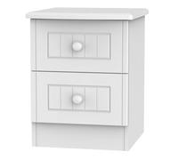 Vittoria Ready Assembled Matt White No Effect 2 Drawer Compact Bedside Table (H)505mm (W)395mm (D)415mm
