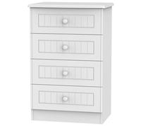 Vittoria Ready Assembled Matt White No Effect 4 Drawer Midi Chest (H)885mm (W)580mm (D)415mm