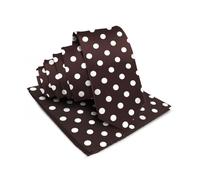Vittorio Farina Polka Dot Necktie & Pocket Square - Matching Mens Ties Set - Men's Fashion Accessories for Any Occasion, Brown & Ivory (07), One Size