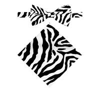 Vittorio Farina Premium African Kente Pre-Tied Bow Ties & Pocket Square Set for Men, Zebra, One Size