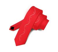 Vittorio Farina Slim Skinny Rhinestone Ties for Men & Women - Glitter Sparkly Ties for Men & Women, Red, 1-Pack (with Rhinestones)