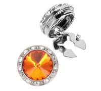 Vittorio Vico Button Covers by Classy Cufflinks, M, Stainless Steel, cubic zirconia