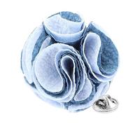 Vittorio Vico Men's Formal Two-Tone Seersucker Flower Lapel Pin - Brooch, Boutonniere for Men, 2.5" (6.36CM), Polyester, not-applicable