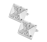 Vittorio Vico Rhinestone Initial Cufflinks: A to Z by Classy Cufflinks, One Size, Stainless Steel, cubic zirconia