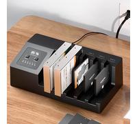 Vituord Hard Drive Docking Station, with Offline Clone, 5 Bay HDD Enclosure Duplicator, for 2.5" 3.5" SATA SSD/HDD, with Cooling Fan, Expandable Storage Up To 110TB, Black
