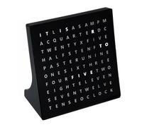 Vituord LED Light-Up Word Clock, Desk Electronic Clock, 6 Inch Square Dial, USB Powered, Bedroom Bedside Clock, Office Decor - Displays Time As Text