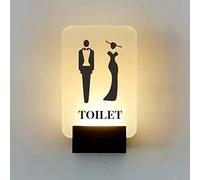 Vituord LED Restroom Sign, Wall Mount Ladies Mens Toilet Sign, Acrylic Surface and Metal Base, 8X5.3 Inch, Illuminated Light Up LED Bathroom Sign For Door Or Wall