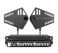Vituord Wireless Microphone Signal Amplifier, UHF Antenna Distribution with 2 Active Directional Antenna Paddles, 8 Input/Output Ports, 400-950MHz Frequency Range