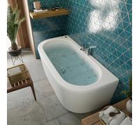 Vitura Back To Wall Whirlpool Bath with 6 Jets, 12 Airspa Jets & Panel - 1700 x 800mm