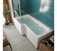 Vitura L Shape Whirlpool Shower Bath 8 Jets - 1700 x 850mm Left Hand