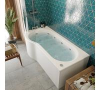 Vitura P Shape Whirlpool Shower Bath 8 Jets - 1700 x 850mm Left Hand