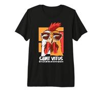 Vitus Catholic Saint Oversleeping Snooze Funny Cool Rooster Premium T-Shirt