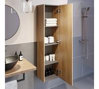 Vitusso Garda Wood Wall Hung Tall Bathroom Storage Cabinet - 1380 x 350mm