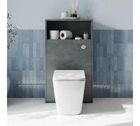 Vitusso Idro Grey Back to Wall Unit & Affine Provence II Toilet - 600mm