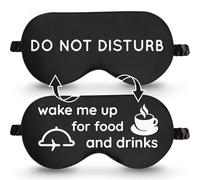 VITYA Charcoal Do Not Disturb/Wake Me Up Double-Sided Silk Sleep Mask for Women/Men | Light Blocking | Soft Breathable Sleep Eye Mask for Traveling on Airplane | Eye Mask with Elastic Strap