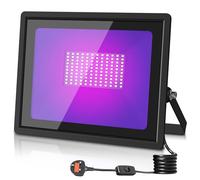 Viugreum 100w Led UV Light Black Floodlight UV Party Flood Lighting IP66 Waterproof Blacklight with 1.5m Power Plug and Switch Purple Outdoor Ultraviolet Lamp for Halloween Bar Decorations Stage
