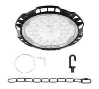 Viugreum 150W LED High Bay Light, 6500K 15000LM Bright UFO LED High Bay Lights, IP65 LED Workshop Garage Light with 2.5ft Cable, Chain & Safety Rope for Warehouse Workshop Factory Garage