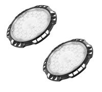 Viugreum 2 Packs 150W LED High Bay Light, 6500K 15000LM Bright UFO LED High Bay Lights, IP65 LED Workshop Garage Light with 2.5ft Cable, Chain & Safety Rope for Warehouse Workshop Factory Garage