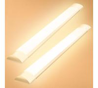 Viugreum 2 Packs 4FT LED Batten Light 40W, 115cm Office Ceiling Tube Lights, 3200K Warm White, 180 °Beam Angle, Low Profile Ceiling Light Strip for Living Room, Workshop, Kitchen, Garage, Warehouse