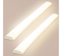 Viugreum 2 Packs 4FT LED Batten Light 40W, 115cm Office Ceiling Tube Lights, 4000K Neutral White, 180 °Beam Angle, Low Profile Ceiling Light Strip for Home, Workshop, Kitchen, Garage, Warehouse