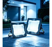 Viugreum 200W Led Floodlight 2 Packs 20000LM Security Light 6500K IP66 Waterproof Outside Flood Lights Mains Powered, 180° Beam Angle Flood Light Outdoor Spotlight for Garden Patio Garage