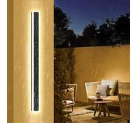 Viugreum 30W 100CM Outdoor Wall Lights Long Outside Indoor 3000K Warm White Black Wall Sconce Strip Lamp IP65 Waterproof Wall Lighting Fixtures Exterior for Garden Living Room Patio Hallway Bar