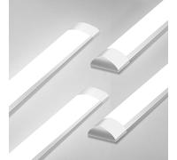 Viugreum 4 Packs 4FT LED Batten Light 40W, 115cm Office Ceiling Tube Lights, 6000K Cold White, 180 °Beam Angle, Low Profile Ceiling Light Strip for Living Room, Workshop, Kitchen, Garage, Warehouse