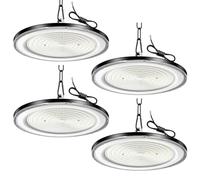 Viugreum 4 Packs 500W UFO LED High Bay Light, 50000LM Commercial Bay Lighting Daylight 6500K, IP65 Waterproof AC 85-265V LED Warehouse Light Shop Light Garage Light for Factory Workshop Gym