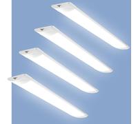 Viugreum 4 Pcs Linkable LED Batten Light, 4FT 40W 4000LM Tube Light for Shed Loft Garage Office Shop Basement School Bathroom Hotel Workshop, IP65 6500K